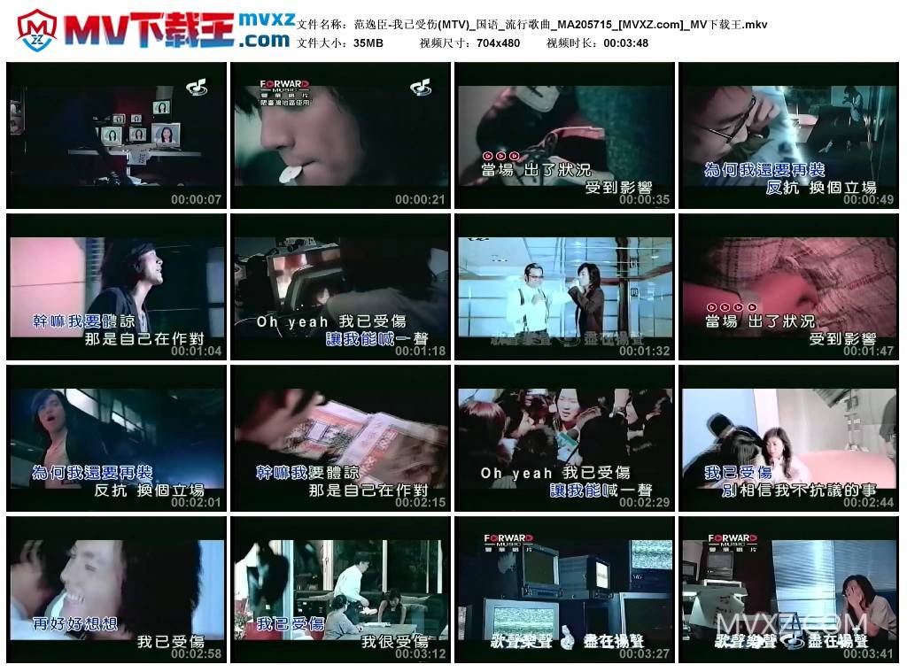 范逸臣-我已受伤(MTV)_国语_流行歌曲_MA205715